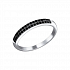 Кольцо с дорожкой из чёрных бриллиантов Артикул 7010010