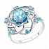 Кольцо из серебра с эмалью и топазом и фианитами Артикул 92011810