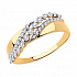 Кольцо из золота с фианитами Артикул 018016