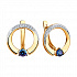 Серьги из золота с бесцветными и синими Swarovski Zirconia Артикул 81020447