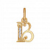 Подвеска-буква из золота с фианитами Артикул 033813