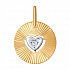 Подвеска из золота с алмазной гранью с фианитом Артикул 035340