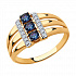 Кольцо из золота с бесцветными и синими Swarovski Zirconia Артикул 81010449