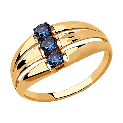 Кольцо из золота с синими Swarovski Zirconia
