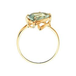 Кольцо из золота с зеленым аметистом