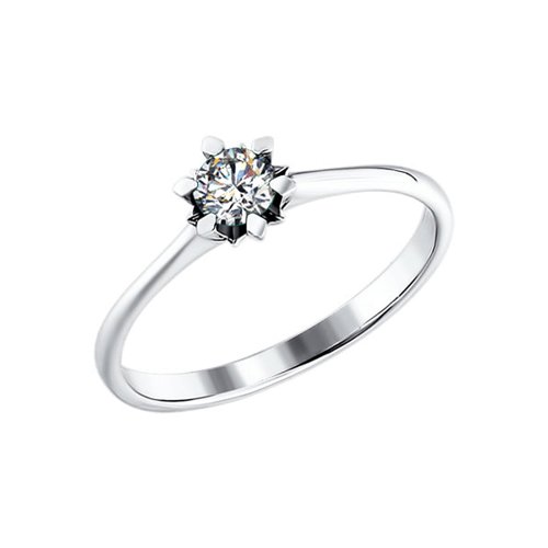 Помолвочное кольцо из белого золота с бриллиантом Артикул 1010531