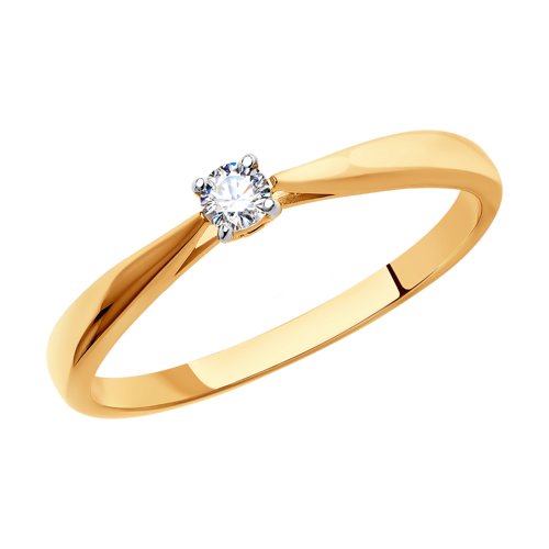 Помолвочное кольцо из золота со Swarovski Zirconia Артикул 81010241