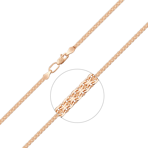 Цепь плетения "Двойной бисмарк из якоря" из золота Артикул 21-2003-040-1110-17