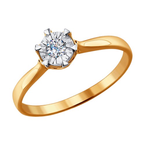 Помолвочное кольцо из золота с бриллиантом Артикул 1011445