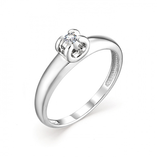 Помолвочное кольцо из белого золота Империал с бриллиантом Артикул К0239-220