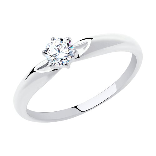 Помолвочное кольцо из белого золота со Swarovski Zirconia Артикул 81010215