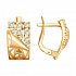 Серьги c Английский замком из золота от бренда «Sokolov» Артикул 027680